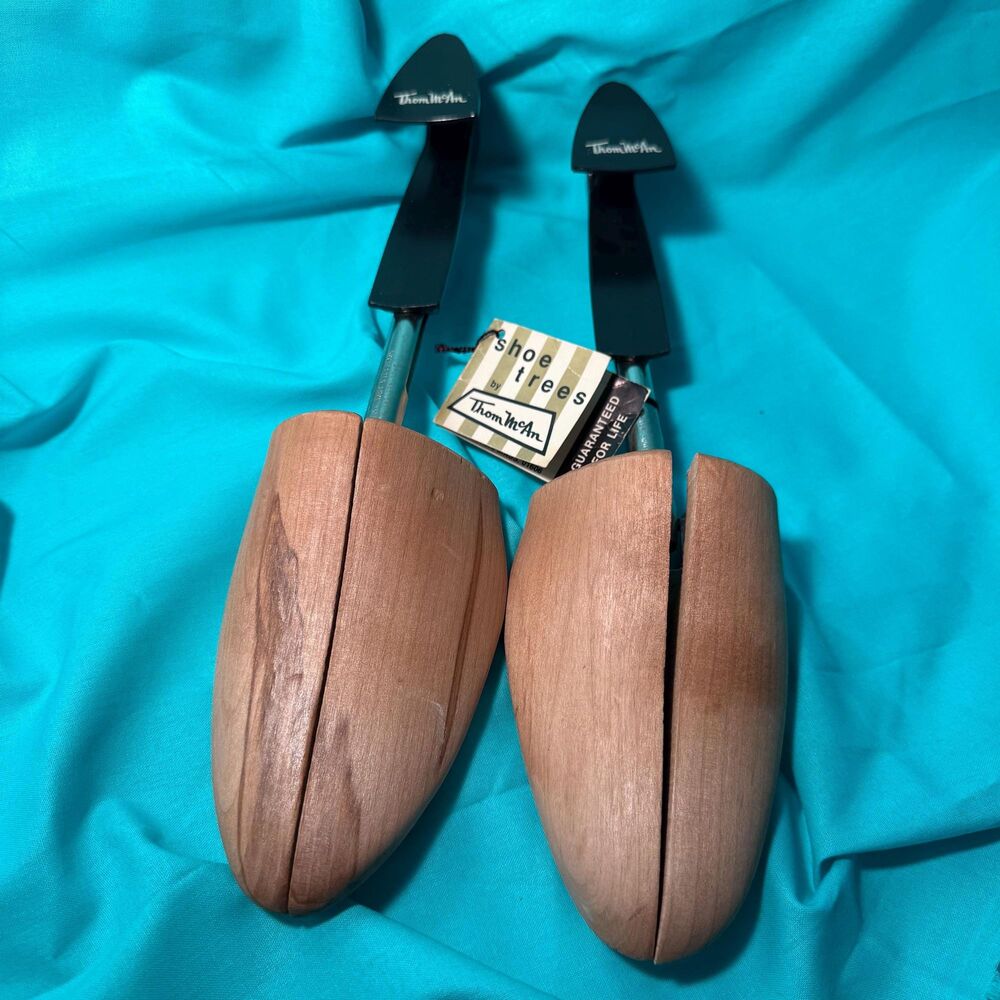 Vtg Thom McAn Cedar Wood Split-Toe Shoe Trees w Original Tag -Mens Medium